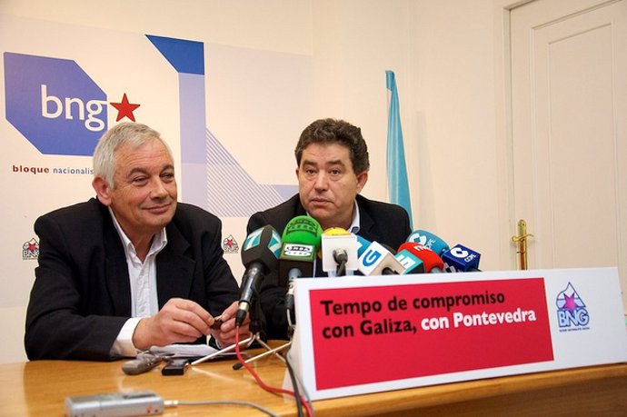 Guillerme Vázquez, portavoz nacional del BNG, y Miguel Anxo Fernández Lores, alc