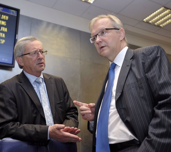 Juncker y Rehn en Bruselas