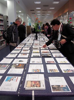 Exposición en la Biblioteca de Yamaguchi de Pamplona.