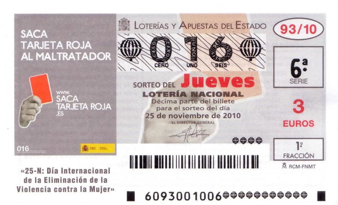 NP Presentación Billete Lotería Contra La Violencia De Género