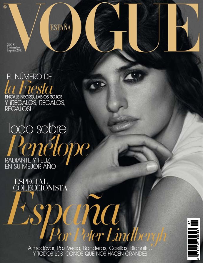 Penélope Cruz en la portada de la revista 'Vogue' del número de diciembre 
