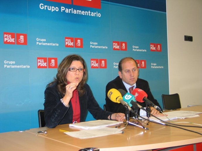 María José Caride y Xoaquín Fernández Leiceaga, diputados del PSdeG
