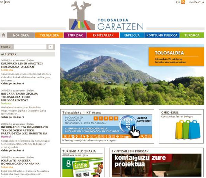 Web de Tolosaldea Garatzen.