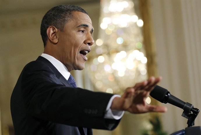 Obama en una rueda de prensa en la Casa Blanca