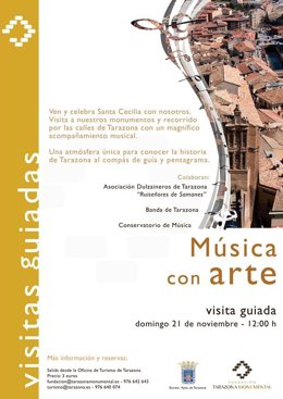 Cartel anunciado la visita 'Música con arte' en Tarazona