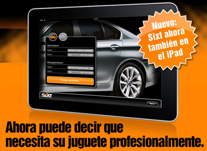 Nueva aplicación para alquilar coches desde el iPad