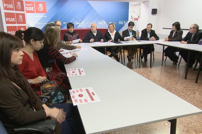 Eva Almunia en el Comité Electoral del PSOE-Huesca