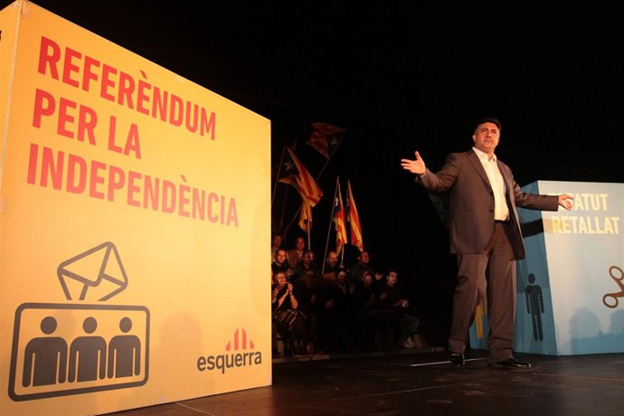 Joan Puigcercós en la apertura de la campaña de ERC