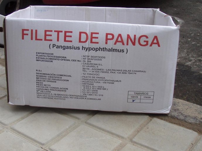 Caja de filete de Planga en la puerta de una guardería
