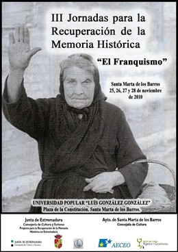Cartel de las III Jornadas para la Recuperación de la Memoria Histórica