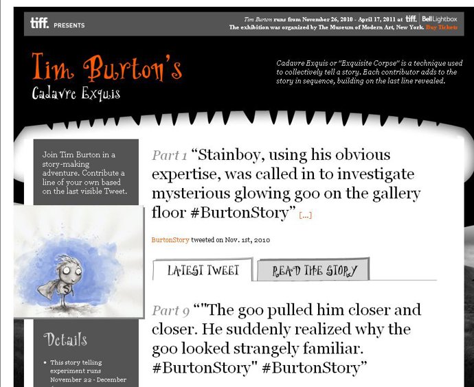 El cuento de Tim Burton en Twitter