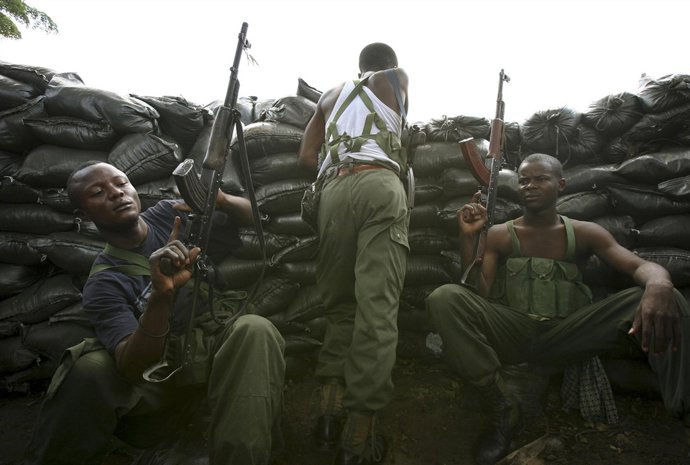 Milicianos leales al vicepresidente congoleño Bemba
