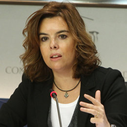 Primer plano de Soraya Saéz de Santamaría