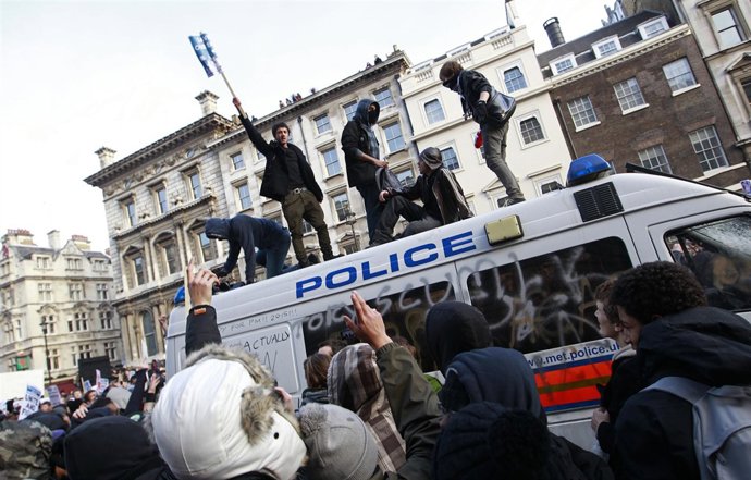 Protestas de estudiantes en Londres