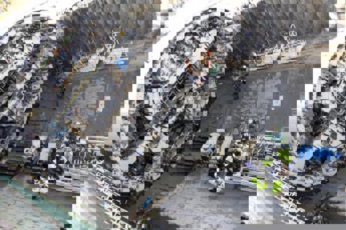 obras del Túnel del AVE Atocha-Chamartín, en Madrid