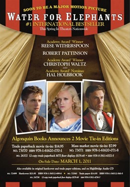 Cartel de Water for Elephants