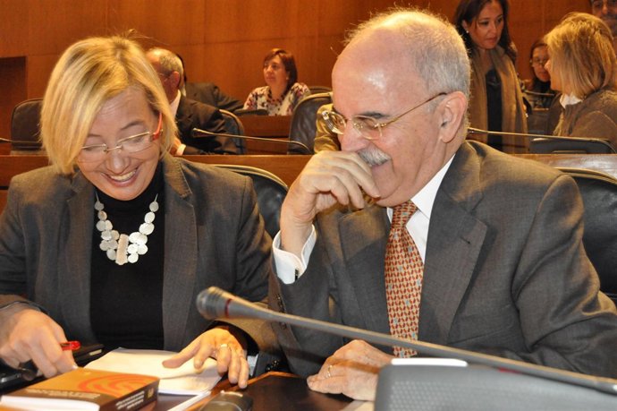 Los consejeros Eva Almunia y Alberto Larraz