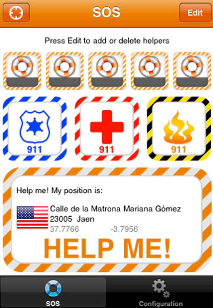 Aplicación para iPhone SOS Helpers