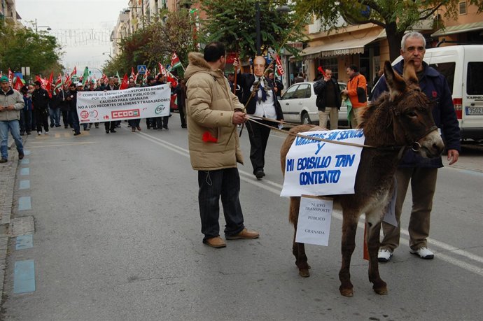Manifestación de los trabajadores de Rober