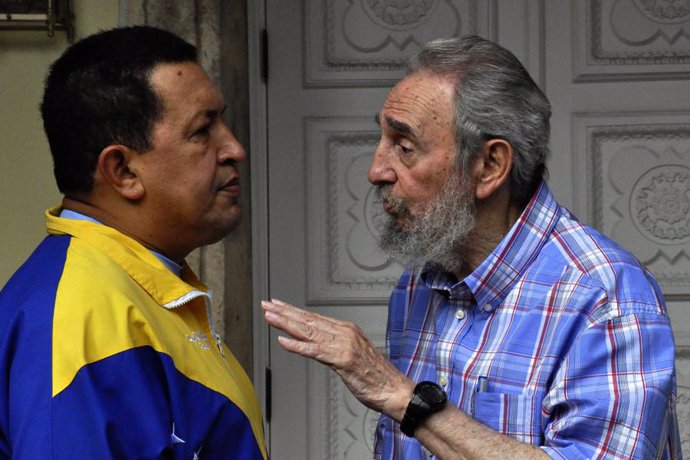 Hugo Chávez y Fidel Cast