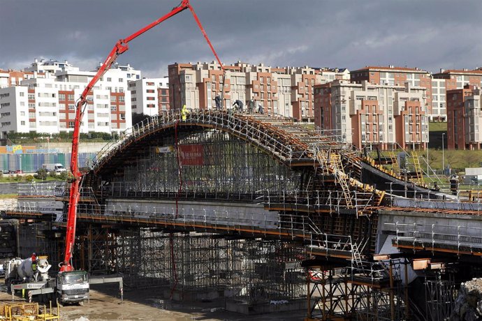 Obras del Puente de la Vaguada de Las Llamas