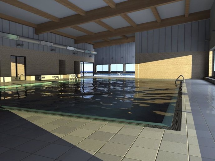 Recreación de la futura piscina cubierta de Alagón (Zaragoza)