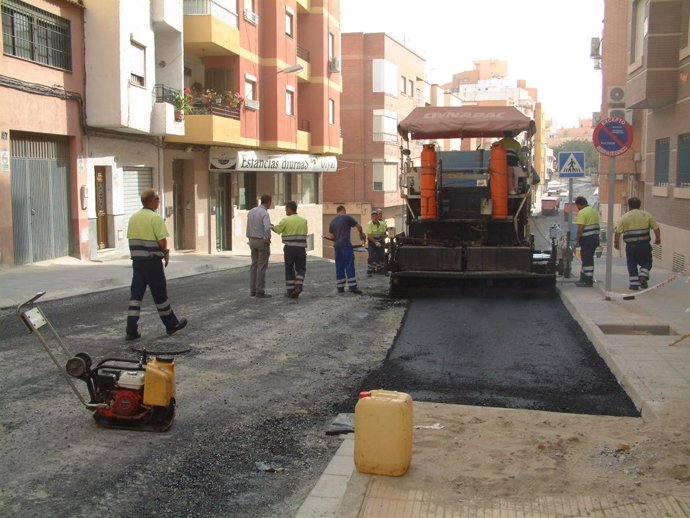 Obras de asfaltado en Almeria