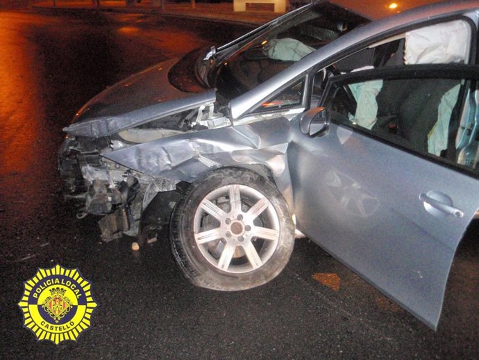 Vehículo accidentado en Castellón