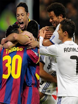 Montaje del Real Madrid y del Barcelona