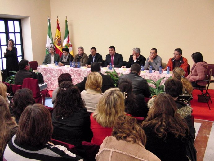 El delegado de Empleo en Huelva, Eduardo Muñoz, en la inauguración y  clausura d