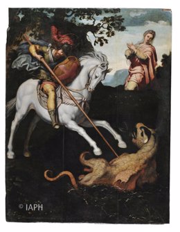 San Jorge y el dragón, tabla perteneciente la retablo de Santa Ana