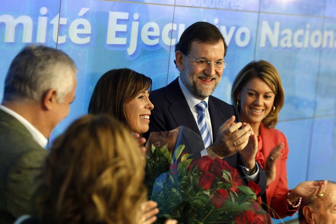 Comité Ejecutiva del PP con Camacho, Rajoy y Cospedal