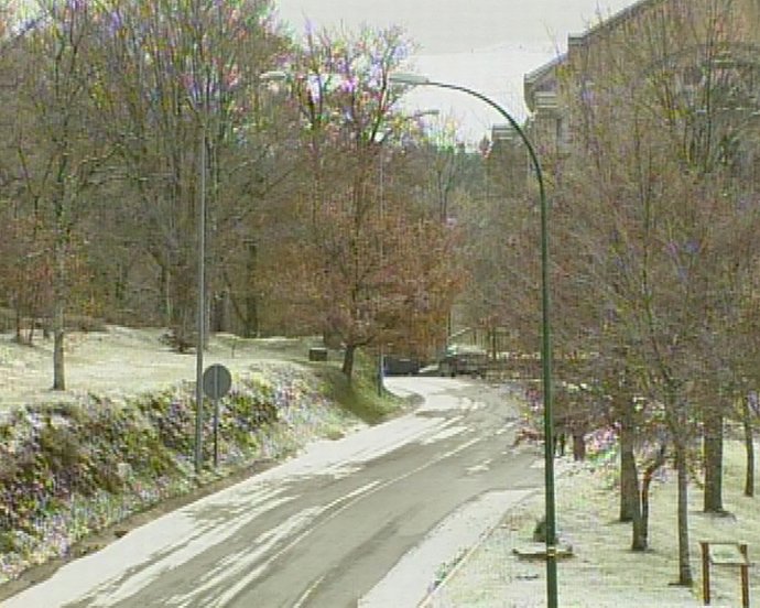 La nieve cubre el parque de Urkiola