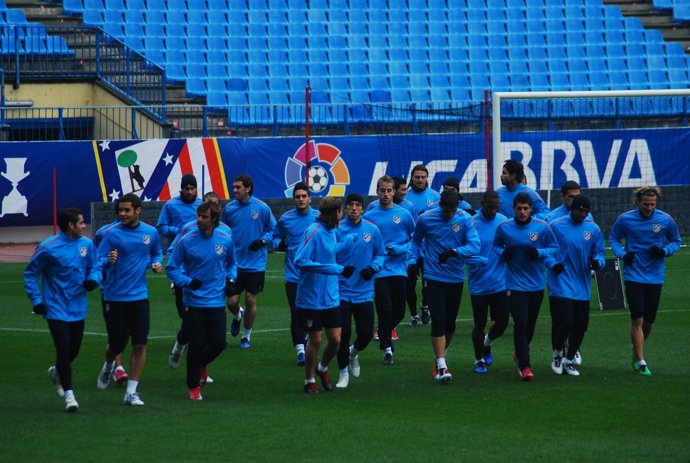 Entrenamiento Atlético en el Calderón 
