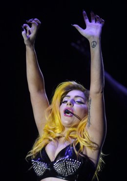 La cantante Lady Gaga durante un concierto