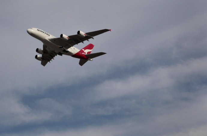 El 'superjumbo' Airbus A380 de la compañía australiana Qantas 