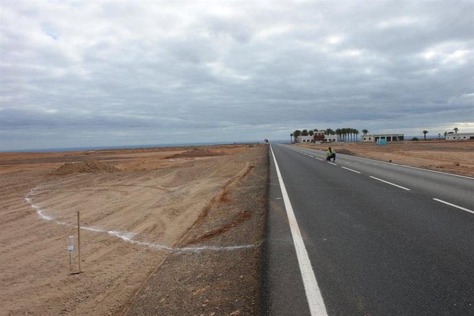Trabajos en carretera de Fuerteventura