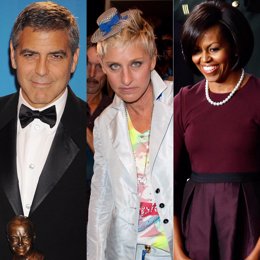 George Clooney, Ellen Degeneres y Michelle Obama