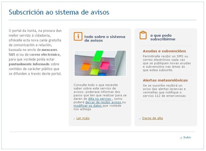 Web de avisos de la Xunta
