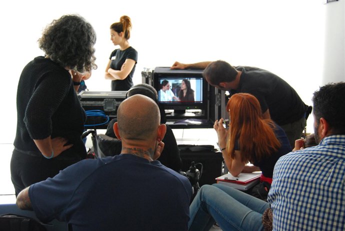 Un momento de la grabación en el Centro dependiente del HUC