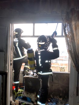 Han intervenido bomberos profesionales del parque central.