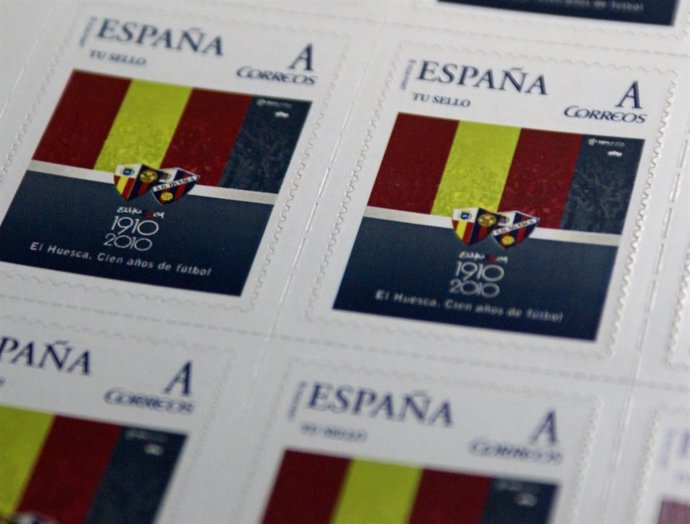 Sello centenario de la S.D. Huesca