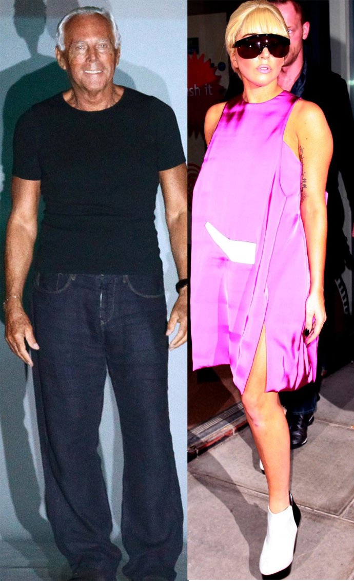 Montaje de Giorgio Armani y Lady Gaga 