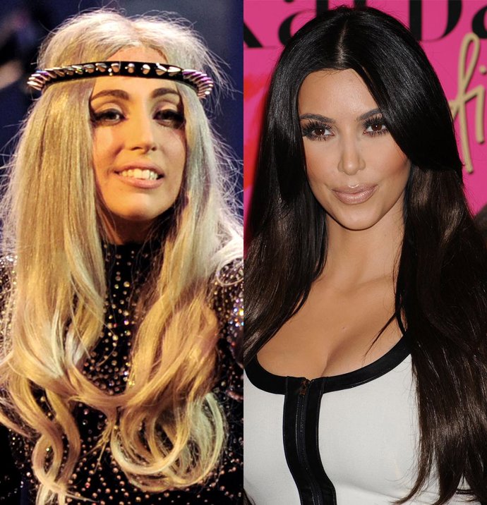 Montaje de Lady Gaga y Kim Kardashian 