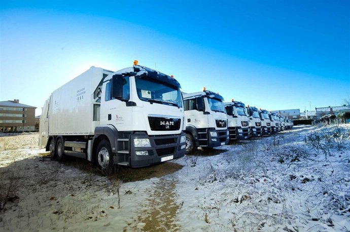 Camiones de recogida de basura.