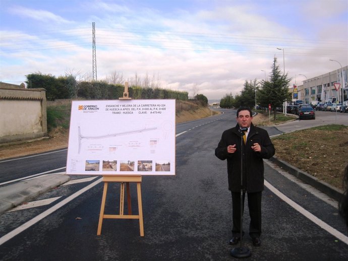 El consejero Alfonso Vicente en un acto hoy en Huesca