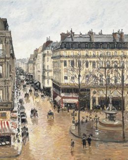 Rue Saint-Honoré por la tarde. Efecto de lluvia deCamille Pissarro 