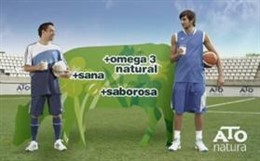 Anuncio de ATO con Xavi y Ricky Rubio