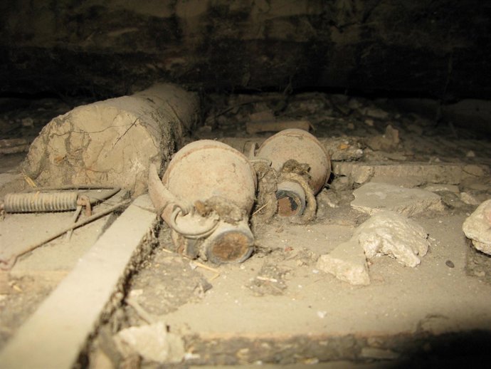 Los explosivos hallados.