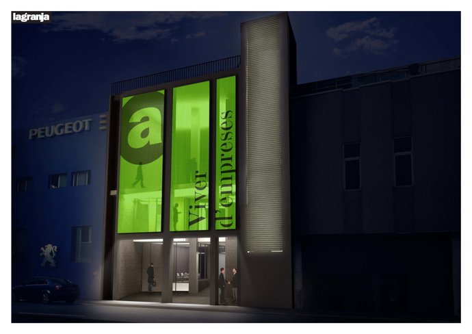 Imagen virtual del portal de la futura incubadora de empresas del 22@